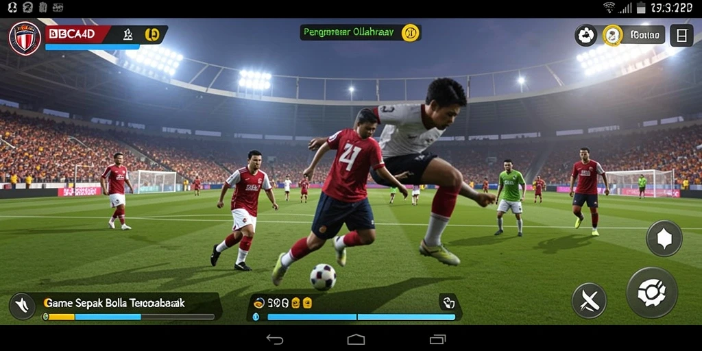 Tampilan menakjubkan dari gameplay BBCA4D saat pertandingan sepak bola.