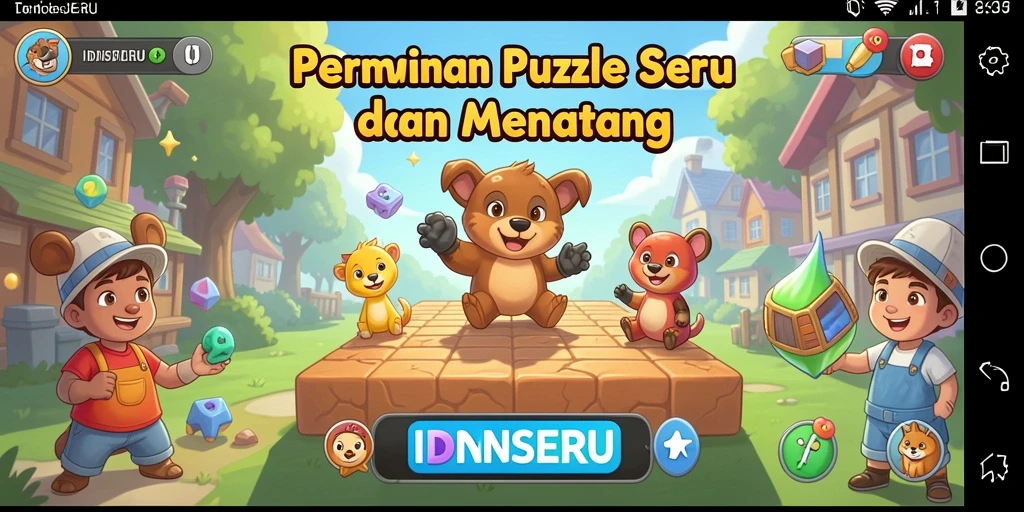 Screenshot IDNSERU menampilkan gameplay Puzzle yang seru dan menantang.