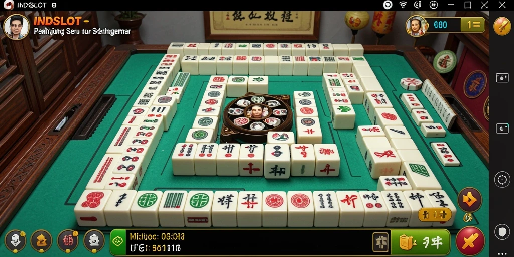 Tampilan gameplay Mahjong yang seru di INDSLOT.