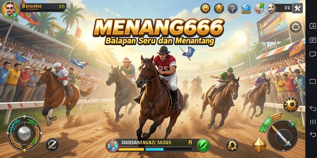 Tampilan gameplay balapan yang mendebarkan dan seru.