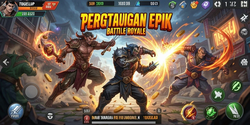Tampilan menarik dari gameplay TOGELUP dalam pertarungan Battle Royale.