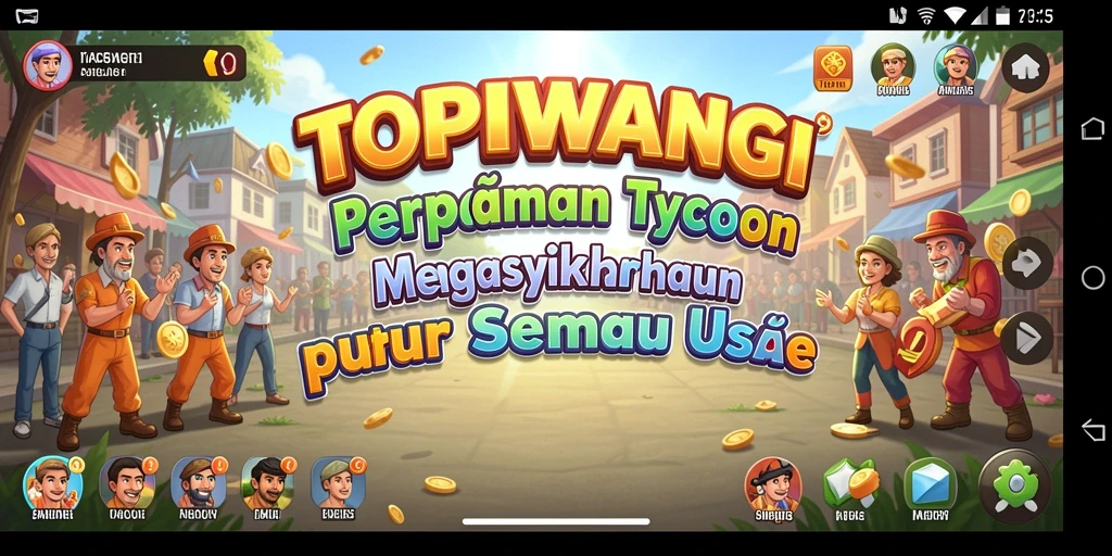 Tampilan gameplay seru dari TOPIWANGI yang menggambarkan manajemen bisnis.