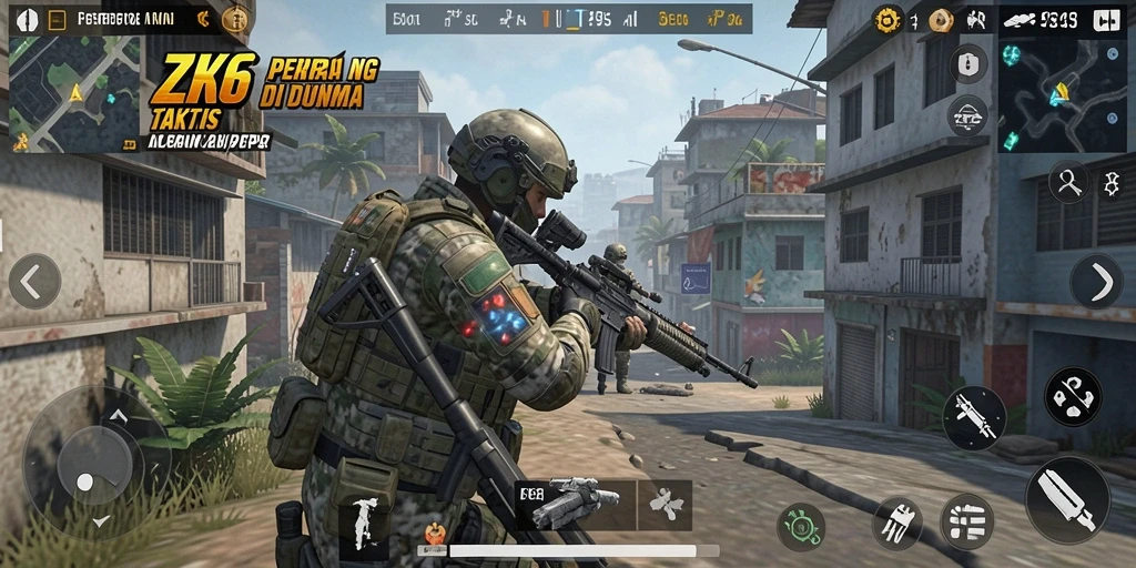Gameplay intens di ZK6 menunjukkan aksion tembak-menembak yang mendebarkan.